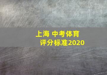 上海 中考体育评分标准2020